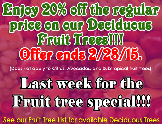2015 Fruit tree list